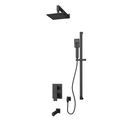 Rubi RQT717BK - Quatro 1/2'' P. Bal. Shower Hor. Set Matte Black