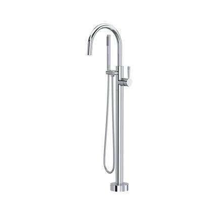 Rohl TMB06HF1LMAPC - Knurled Single Hole Floor Mount Tub Filler Trim