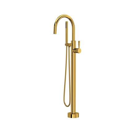 Rohl TMB06HF1LMULB - Knurled Single Hole Floor Mount Tub Filler Trim
