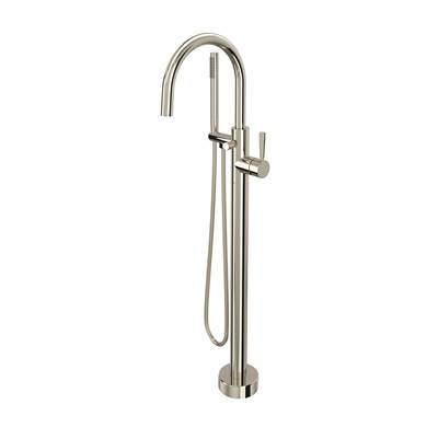 Rohl TMB06HF1LMPN - Knurled Single Hole Floor Mount Tub Filler Trim