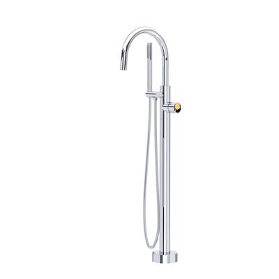 Rohl TEC06HF1IWPCG - Eclissi™ Single Hole Floor Mount Tub Filler Trim With C-Spout