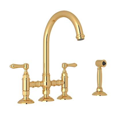 Rohl A1461LMWSIB-2 - Acqui® Bridge Kitchen Faucet With Side Spray