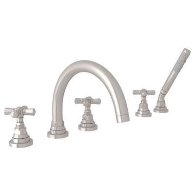 Rohl A2314XMSTN - San Giovanni™ 5-Hole Deck Mount Tub Filler