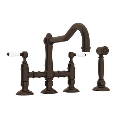Rohl A1458LPWSTCB-2 - Acqui® Bridge Kitchen Faucet With Side Spray