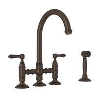 Rohl A1461LMWSTCB-2 - Acqui® Bridge Kitchen Faucet With Side Spray