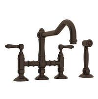Rohl A1458LMWSTCB-2 - Acqui® Bridge Kitchen Faucet With Side Spray
