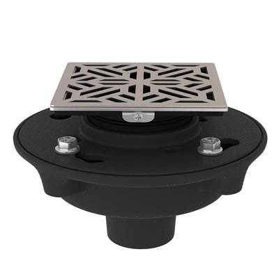 Rohl SDCI2-3144STN - Cast Iron 2" No Hub Drain Kit With 3144 Mosaic Decorative Cover