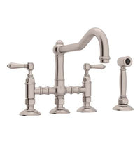 Rohl A1458LMWSSTN-2 - Acqui® Bridge Kitchen Faucet With Side Spray