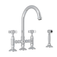 Rohl A1461XWSAPC-2 - Acqui® Bridge Kitchen Faucet With Side Spray