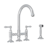 Rohl A1461LMWSAPC-2 - Acqui® Bridge Kitchen Faucet With Side Spray