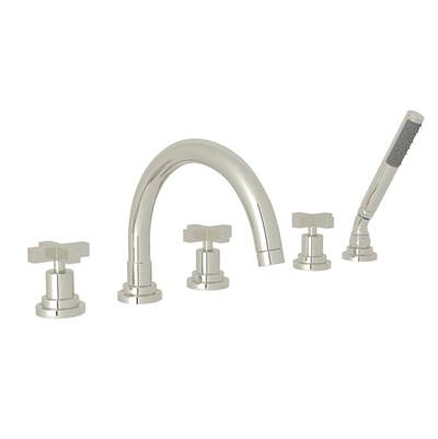 Rohl A2214XMPN - Lombardia® 5-Hole Deck Mount Tub Filler With C-Spout