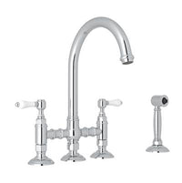 Rohl A1461LPWSAPC-2 - Acqui® Bridge Kitchen Faucet With Side Spray