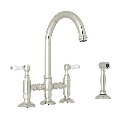 Rohl A1461LPWSPN-2 - Acqui® Bridge Kitchen Faucet With Side Spray