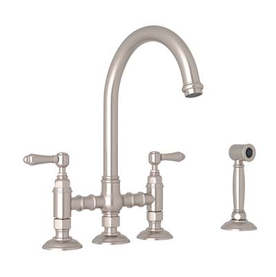 Rohl A1461LMWSSTN-2 - Acqui® Bridge Kitchen Faucet With Side Spray