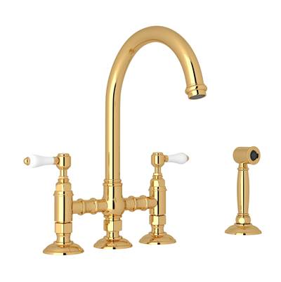 Rohl A1461LPWSIB-2 - Acqui® Bridge Kitchen Faucet With Side Spray