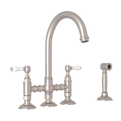 Rohl A1461LPWSSTN-2 - Acqui® Bridge Kitchen Faucet With Side Spray