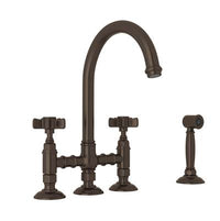 Rohl A1461XWSTCB-2 - Acqui® Bridge Kitchen Faucet With Side Spray