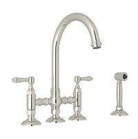 Rohl A1461LMWSPN-2 - Acqui® Bridge Kitchen Faucet With Side Spray