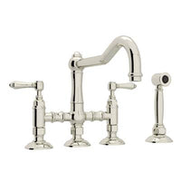 Rohl A1458LMWSPN-2 - Acqui® Bridge Kitchen Faucet With Side Spray