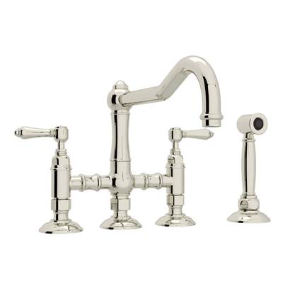 Rohl A1458LMWSPN-2 - Acqui® Bridge Kitchen Faucet With Side Spray