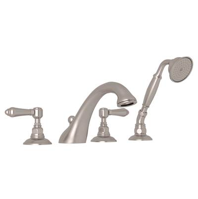 Rohl A1464LMSTN - Acqui® 4-Hole Deck Mount Tub Filler