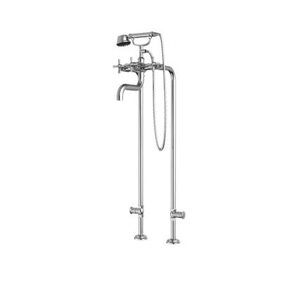 Santec 7052HD90 - Floor Mount Tub Filler With Hand Shower And Shut-Off Valves (Pair)