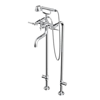 Santec 7052KT95 - Floor Mount Tub Filler With Hand Shower And Shut-Off Valves (Pair)