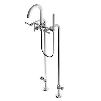 Santec 7053AT75 - Floor Mount Tub Filler With Hand Shower And Shut-Off Valves (Pair)