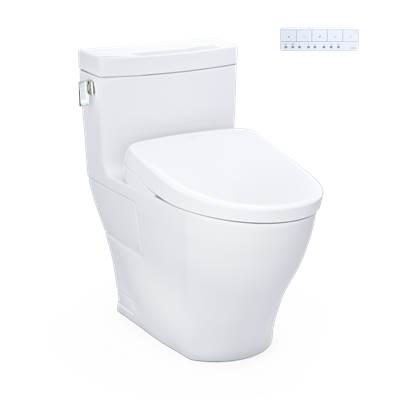 Toto MW6244726CEFG#01 - WASHLET+ Legato One-Piece Elongated 1.28 GPF Toilet and Contemporary WASHLET S7 Contemporary Bidet Seat, Cotton White