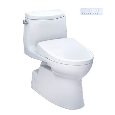Toto MW6144726CEFGA#01 - WASHLET+ Carlyle II One-Piece Elongated 1.28 GPF Toilet with Auto Flush WASHLET+ S7 Contemporary Bidet Seat, Cotton White