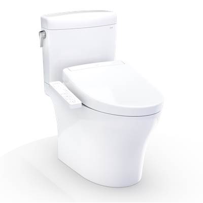 Toto MW4363346CEMFGN#01 - WASHLET+ Aquia IV Cube Two-Piece Elongated Dual Flush 1.28 and 0.9 GPF Toilet with S2 Bidet Seat, Cotton White