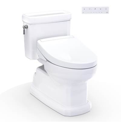 Toto MW9743446CEFG#01 - WASHLET+ Eco Guinevere Elongated 1.28 GPF Universal Height Toilet with S5 Bidet Seat, Cotton White
