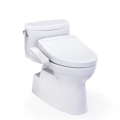 Toto MW6443346CEFG#01 - WASHLET+ Carolina II One-Piece Elongated 1.28 GPF Toilet and WASHLET+ S2 Bidet Seat, Cotton White
