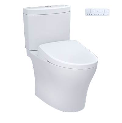Toto MW4464736CEMFGNA#01 - WASHLET+ Aquia IV Two-Piece Elongated Dual Flush 1.28 and 0.9 GPF Toilet with Auto Flush S7A Contemporary Bidet Seat, Cotton White
