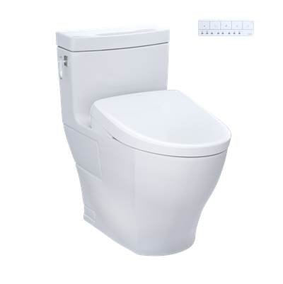 Toto MW6264736CEFG#01 - WASHLET+ Aimes One-Piece Elongated 1.28 GPF Toilet and Contemporary WASHLET S7A Contemporary Bidet Seat, Cotton White