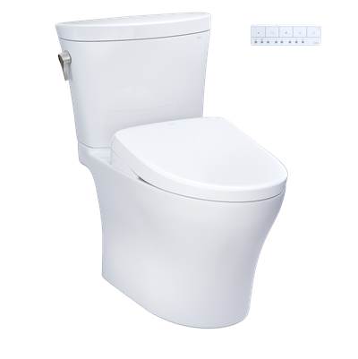 Toto MW4484726CEMFGNA#01 - WASHLET+ Aquia IV Arc Two-Piece Elongated Dual Flush 1.28 and 0.9 GPF Toilet with Auto Flush S7 Contemporary Bidet Seat, Cotton White