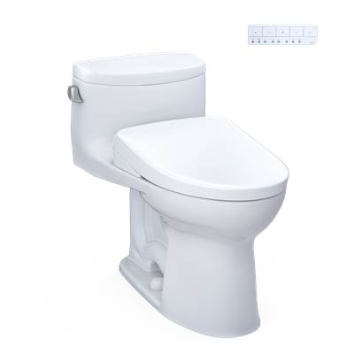 Toto MW6344726CEFG#01 - WASHLET+ Supreme II One-Piece Elongated 1.28 GPF Toilet and WASHLET+ S7 Contemporary Bidet Seat, Cotton White