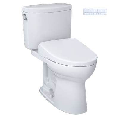 Toto MW4544726CEFGA#01 - WASHLET+ Drake II Two-Piece Elongated 1.28 GPF Toilet with Auto Flush WASHLET+ S7 Contemporary Bidet Seat, Cotton White