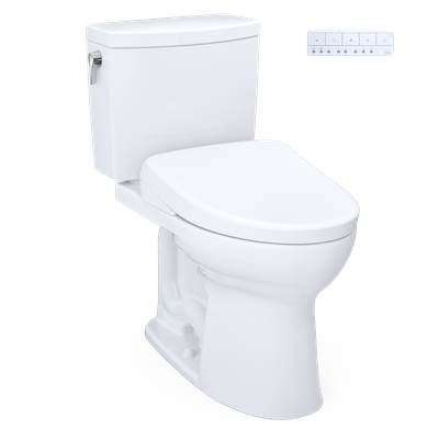 Toto MW4544726CUFG#01 - WASHLET+ Drake II 1G Two-Piece Elongated 1.0 GPF Toilet and WASHLET+ S7 Contemporary Bidet Seat, Cotton White