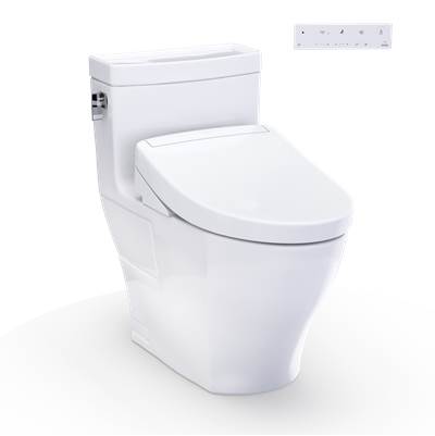 Toto MW6243446CEFG#01 - WASHLET+ Legato One-Piece Elongated 1.28 GPF Toilet and WASHLET S5 Bidet Seat, Cotton White