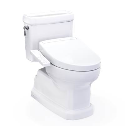 Toto MW9743346CEFG#01 - WASHLET+ Eco Guinevere Elongated 1.28 GPF Universal Height Toilet with S2 Bidet Seat, Cotton White