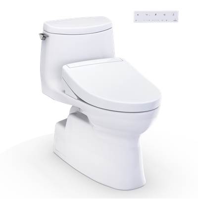 Toto MW6143446CUFG#01 - WASHLET+ Carlyle II 1G One-Piece Elongated 1.0 GPF Toilet and WASHLET+ S5 Bidet Seat, Cotton White