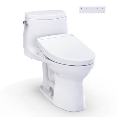 Toto MW6043446CEFG#01 - WASHLET+ UltraMax II One-Piece Elongated 1.28 GPF Toilet and WASHLET+ S5 Bidet Seat, Cotton White
