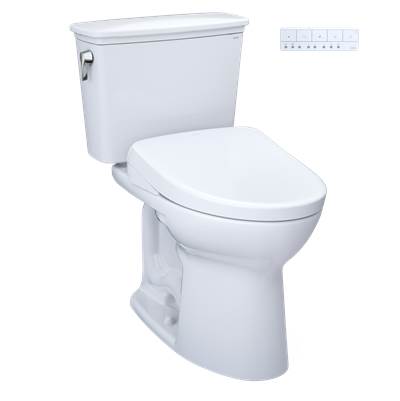 Toto MW7864726CEFGA#01 - Drake Transitional WASHLET+ Two-Piece Elongated 1.28 GPF Universal Height TORNADO FLUSH Toilet and S7 Bidet Seat with Auto Flush, Cotton White