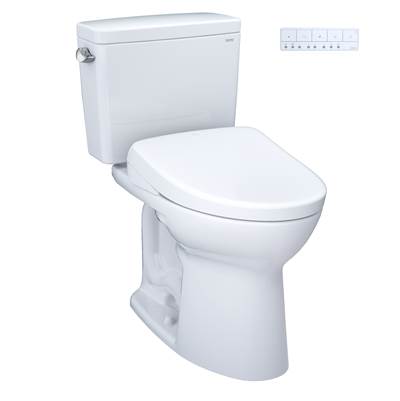 Toto MW7764726CEFGA#01 - Drake WASHLET+ Two-Piece Elongated 1.28 GPF Universal Height TORNADO FLUSH Toilet with Auto Flush S7 Contemporary Bidet Seat, Cotton White