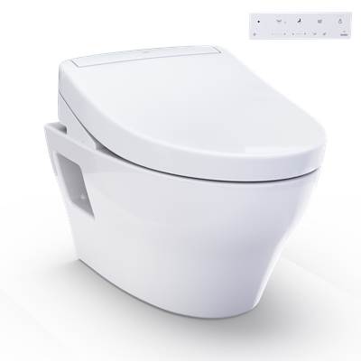Toto CWT4283446CMFG#MS - WASHLET+ EP Wall-Hung Elongated Toilet and WASHLET S5 Bidet Seat and DuoFit In-Wall 0.9 and 1.28 GPF Dual-Flush Tank System, Matte Silver