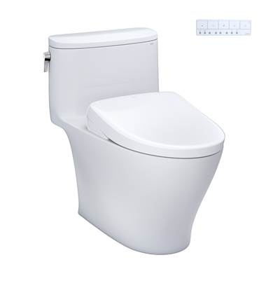 Toto MW6424726CEFGA#01 - WASHLET+ Nexus One-Piece Elongated 1.28 GPF Toilet with Auto Flush S7 Contemporary Bidet Seat, Cotton White