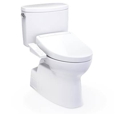 Toto MW4743346CEFG#01 - WASHLET+ Vespin II Two-Piece Elongated 1.28 GPF Toilet and WASHLET+ S2 Bidet Seat, Cotton White