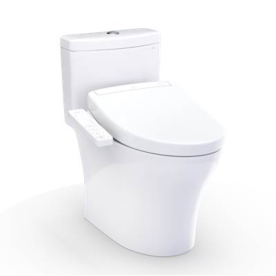 Toto MW6463346CEMFGN#01 - WASHLET+ Aquia IV One-Piece Elongated Dual Flush 1.28 and 0.9 GPF Toilet and WASHLET S2 Bidet Seat, Cotton White