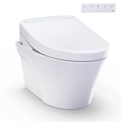 Toto CWT4263446CMFG#MS - WASHLET+ AP Wall-Hung Elongated Toilet and WASHLET S5 and DuoFit In-Wall 0.9 and 1.28 GPF Dual-Flush Tank System, Matte Silver